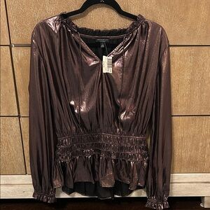 Willow St. Current Air Shimmering Bronze Blouse